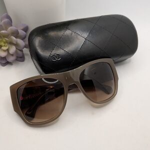 CHANEL Brown Gradient Oversized Square Sunglasses